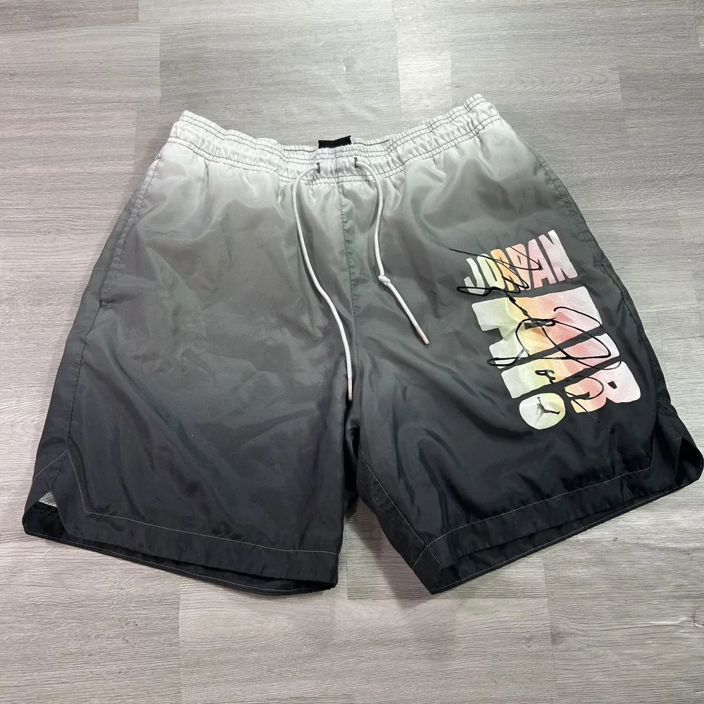 Jordan Swim Trunks Mens Medium Gray Ombre Air Lined Drawstring CZ4849-010
